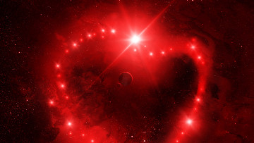 Картинка космос арт valentines space звезды красное планеты