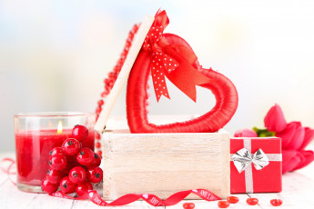 Картинка праздничные день+святого+валентина +сердечки +любовь шкатулка сердце цветы