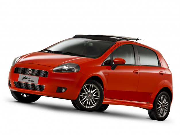 Обои картинки фото автомобили, fiat, sporting, красный, 310, br-spec, punto