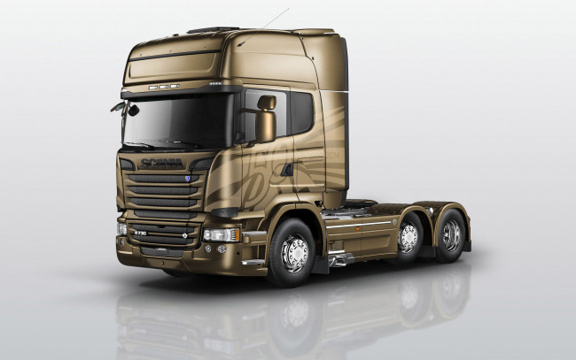 Обои картинки фото автомобили, scania, золотой, скания