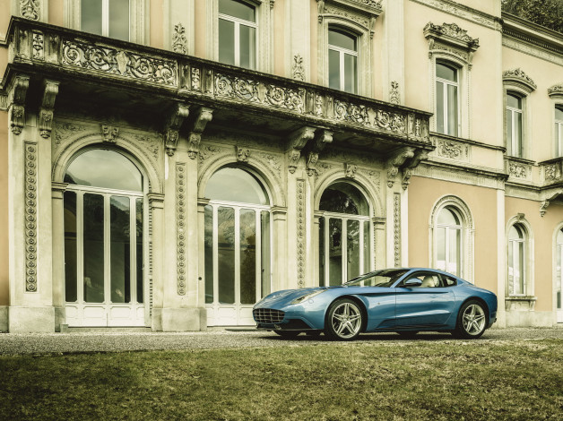 Обои картинки фото 2015 carrozzeria touring berlinetta lusso , based on ferrari f12 berlinetta, автомобили, ferrari, berlinetta, carrozzeria, голубой, город