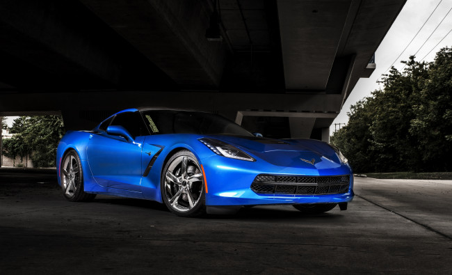 Обои картинки фото автомобили, corvette, синий