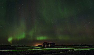 Картинка природа северное+сияние звезды северное сияние ночь финляндия домик