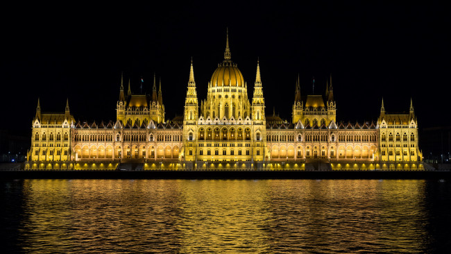 Обои картинки фото budapest parliament at night, города, будапешт , венгрия, дворец, ночь