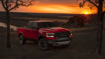 Картинка dodge+ram+1500+rebel+2019 автомобили ram 1500 dodge красный 2019 rebel