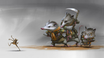 Картинка фэнтези существа illustrator арт лягушка скаут крыса scout brother rudy siswanto