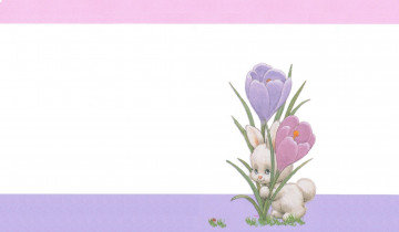 Картинка рисованное животные +зайцы +кролики весна крокус зайчик арт детская пасха минимализм