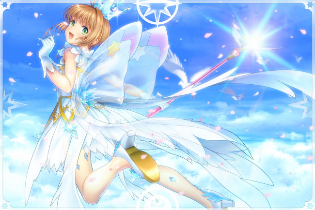 Обои картинки фото аниме, card captor sakura, moonknives, kinomoto, sakura, card, captor