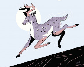 Картинка рисованное животные +сказочные +мифические олень
