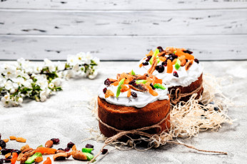 обоя праздничные, пасха, куличи, цукаты, ветка