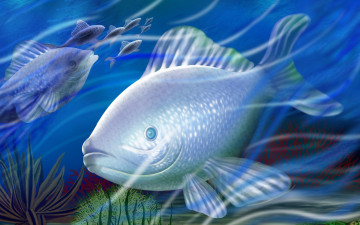Картинка рисованные животные рыбы
