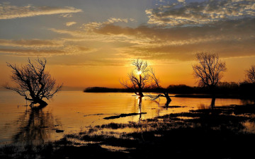 Картинка природа восходы закаты закат озеро пейзаж