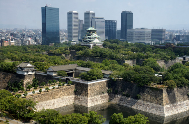 Обои картинки фото города, замки, Японии, castle, оsaka, japan