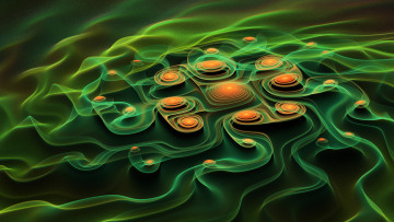 Картинка 3д+графика fractal+ фракталы зеленый
