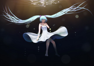 Картинка аниме vocaloid волосы девушка вода арт hatsune miku