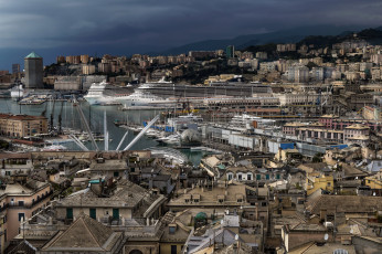 Картинка genoa +italy корабли порты+ +причалы город порт суда