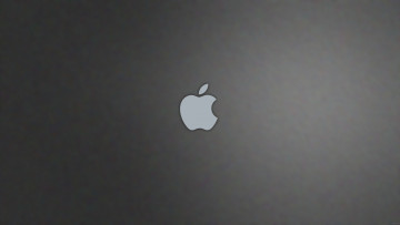 обоя компьютеры, apple, серый, фон, яблоко, логотип