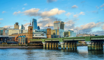 Картинка города лондон+ великобритания дома река мост england london