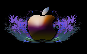 обоя компьютеры, apple, логотип, фон, яблоко