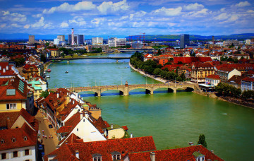 обоя люцерн швейцария, города, люцерн , швейцария, дома, люцерн, река, мост