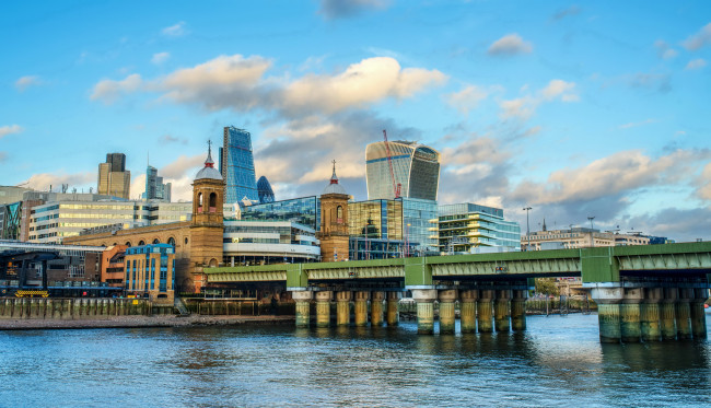 Обои картинки фото города, лондон , великобритания, дома, река, мост, england, london