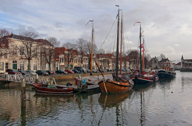 Обои картинки фото zierikzee harbour, корабли, порты ,  причалы, причал, шнуны