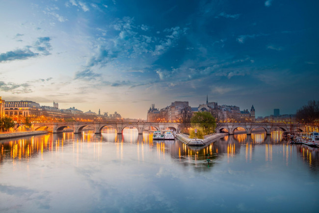 Обои картинки фото города, париж , франция, paris, река, париж, мост, вода, сена, seine, france