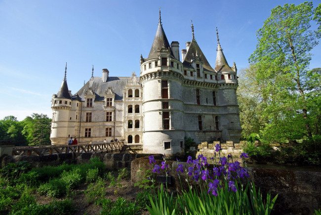 Обои картинки фото azay-le-rideau,  france, города, замки франции, парк, замок