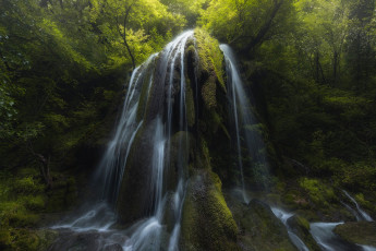 Картинка природа водопады свет водопад река лес