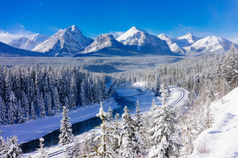 Картинка природа зима национальный парк банф banff national park alberta канада