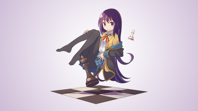 Обои картинки фото аниме, no game no life, фон, девушка, взгляд