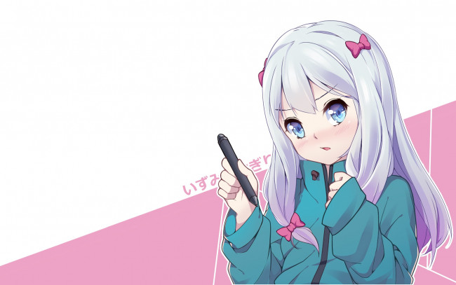 Обои картинки фото аниме, eromanga-sensei, фон, взгляд, девушка