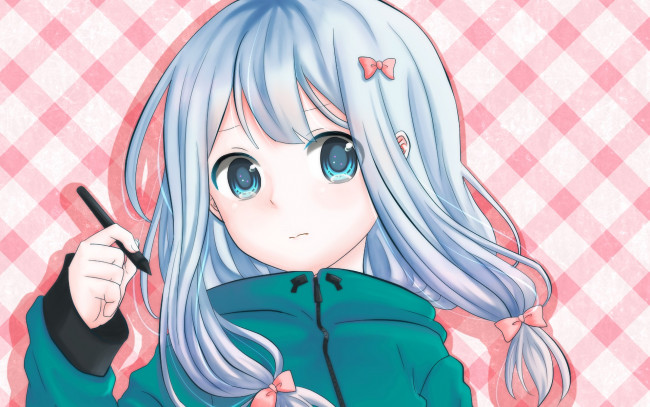 Обои картинки фото аниме, eromanga-sensei, взгляд, девушка, фон