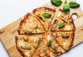 Картинка еда пицца сыр базилик