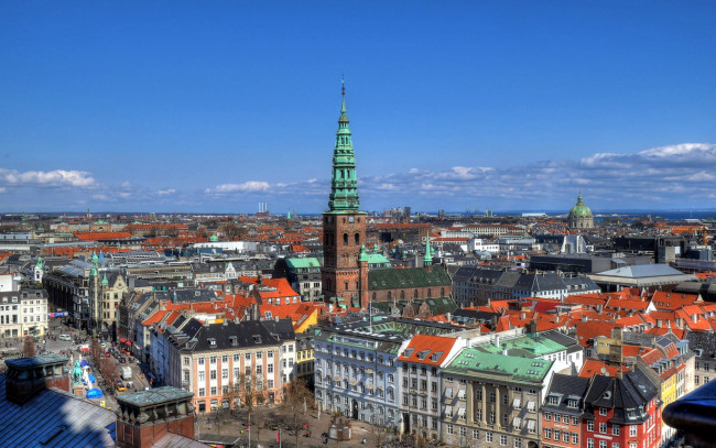 Обои картинки фото города, копенгаген , дания, панорама