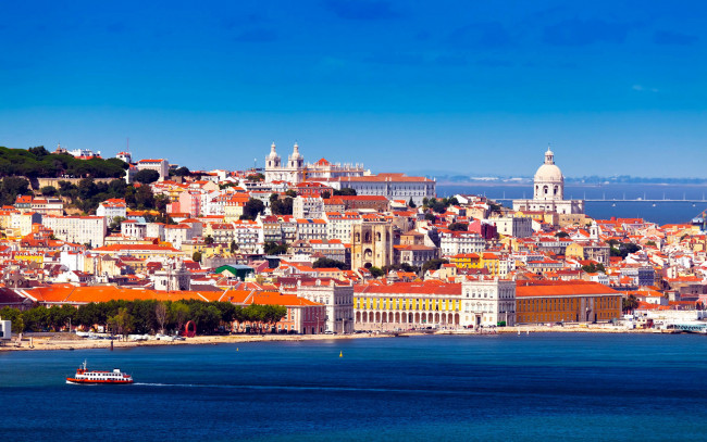 Обои картинки фото города, лиссабон , португалия, панорама