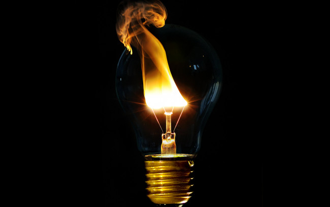 Обои картинки фото разное, компьютерный дизайн, огонь, лампочка