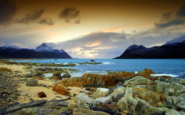 Картинка природа побережье берег море камни