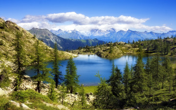 Картинка природа реки озера горы озеро пейзаж деревья