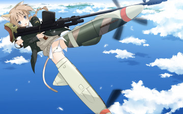 обоя strike, witches, аниме