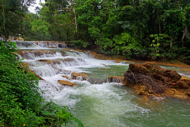 Обои картинки фото каскад, agua, azul, мексика, природа, водопады, водопад