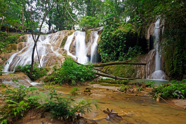 Обои картинки фото природа, водопады, каскад, agua, azul, мексика, Чьяпас