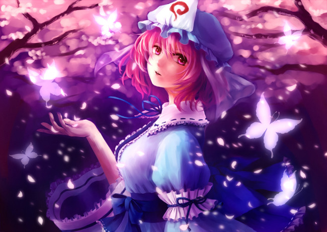 Обои картинки фото saigyouji, yuyuko, аниме, touhou