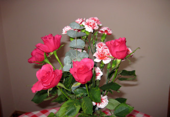 Картинка цветы разные вместе букет розы гвоздики