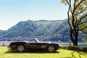 Картинка ferrari 250 gt swb california 1961 автомобили lake como italy lombardy ретро озеро комо италия