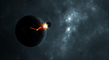 Картинка космос арт планеты звезды катастрофа разрушение