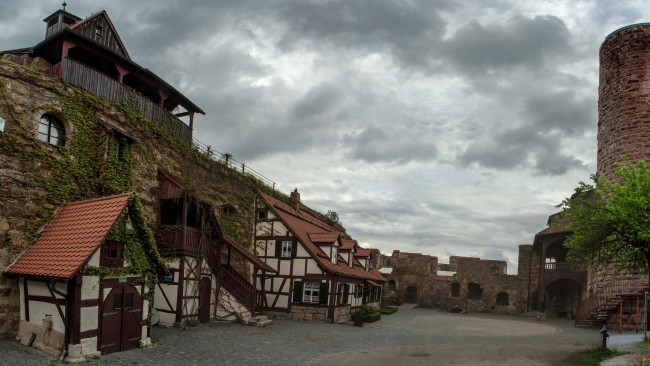 Обои картинки фото burg, thann, германия, города, здания, дома, развалины, замок