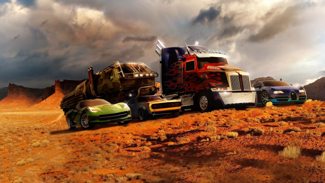 Обои картинки фото кино, фильмы, transformers, грузовик, пустыня