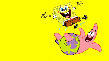 обоя мультфильмы, spongebob squarepants, улыбка