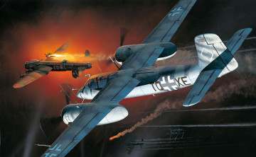Картинка рисованные авиация самолёты бой